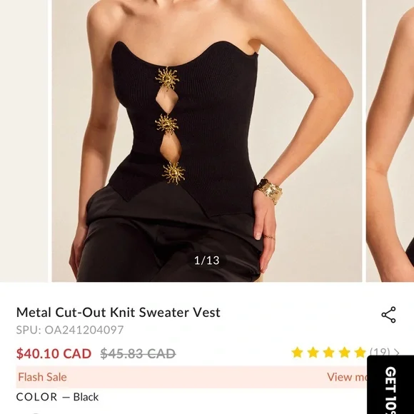 Commense Black Ribbed Top - Picture 5 of 5